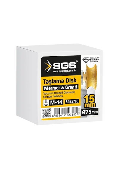 Sgs2788 M14-75x15 Mm Vakum Elmas Mermer Granit Taşlama Diski Tam Profil