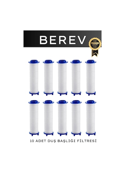 Berev 10 Adet Duş Başlığı Filtresi Kireç Önleyici Filtre Beyaz