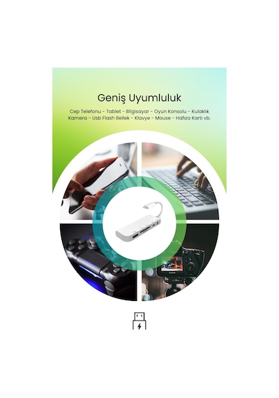 Lightning Otg Dönüştürücü Usb, Sd Kart, Micro Sd Kart Okuyucu Apple Uyumlu iPhone Lightning Adaptör