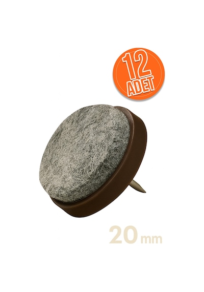 20 Mm Keçeli Poligrit Zemin Koruyucu Sandalye Ve Masa Ayağı İçin Sessiz Mobilya Pabucu 12 Adet Diğer