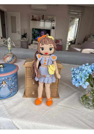 Amigurumi Moda İkonu Natali Oyuncak Bebek 38 Cm
