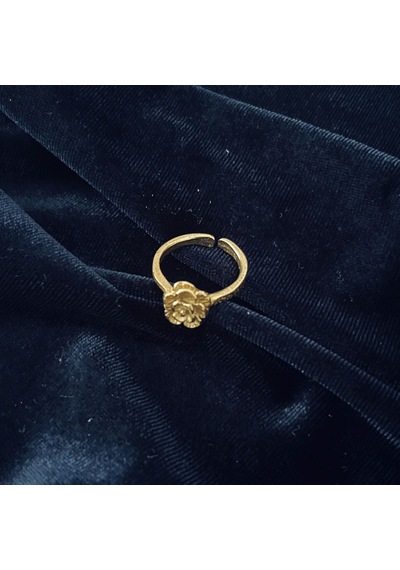Gül Temalı Ayarlanabilir Bronz Kadın Yüzük Gold