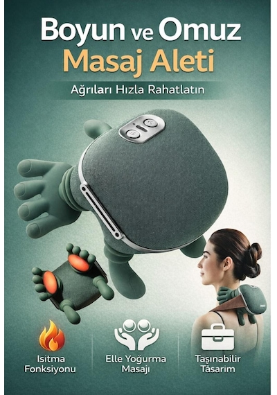 Boyun Ve Omuz Masaj Aleti Taşınabilir Servikal Masaj Cihazı, Şarjlı Boyun Masajı
