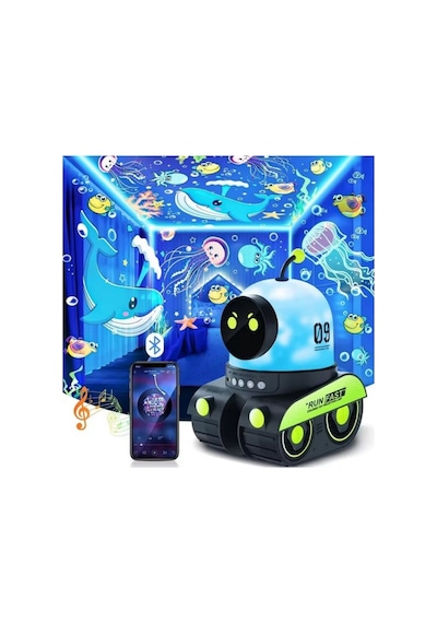 Robot Spacewalker Led Projeksiyonlu Gece Lambası Bluetooth Hoparlör Night Light Projector