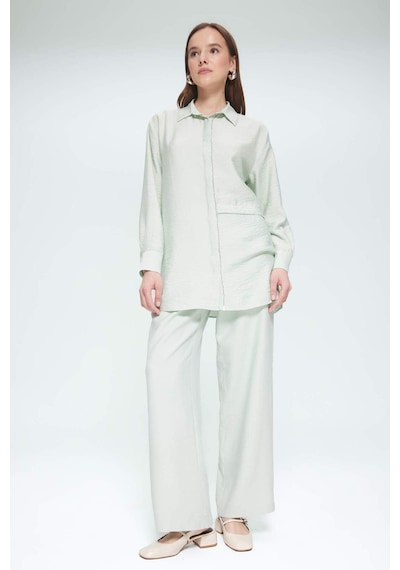 Defacto Relax Fit Uzun Kollu Tesettür Gömlek Tunik F1357ax25smgn1181 Yeşil