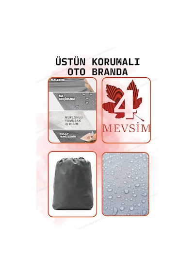 Gri Citroen C3 Araba Brandası 4 Mevsim