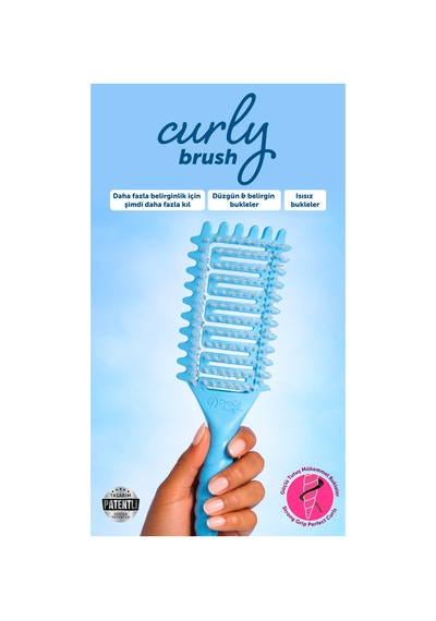Proco Beauty Proco Beauty Pro Curlybrush - Mavi - Kıvırcık Saçlar İçin Bukle Belirginleştirici Saç Fırçası