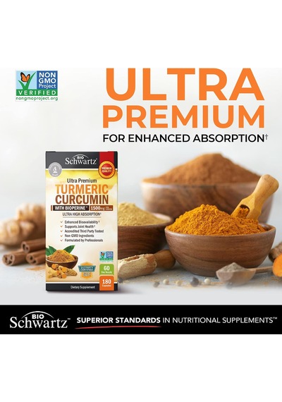 Bioschwartz Turmeric Curcumin With Bio.pe.rine 1500 Mg 180 Kapsül 60 Serving