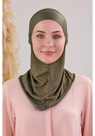 Melodi Scarf Kadın Tesettür Boyunluklu Hijab Spor Bone Haki Haki