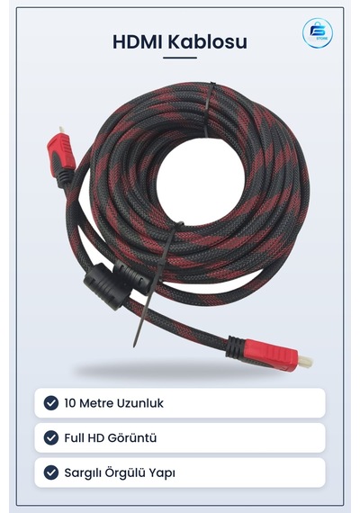 Hdmı Kablosu Sargılı Full Hd Görüntü Ses Aktarma Bilgisayar Uydu