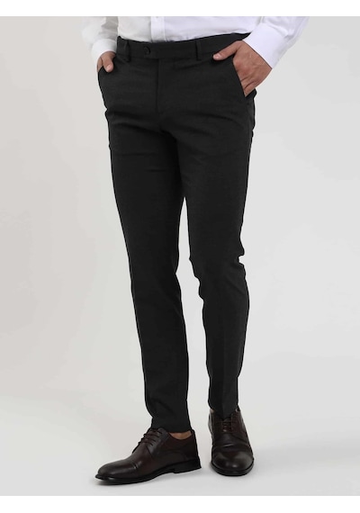 Dufy Antrasit Erkek Ekstra Slim Fit Melanj Desenli Klasik Pantolon - 103492-antrasit Antrasit