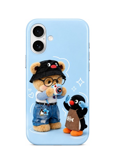 Apple iPhone Uyumlu, 16 Tiny Bear Collection Çift Katmanlı Essential Tough Telefon Kılıfı
