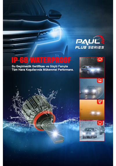 Paul Plus H11 18.000 Lümen Güç Şimşek Etkili Odaklı Ufuk Çizgili