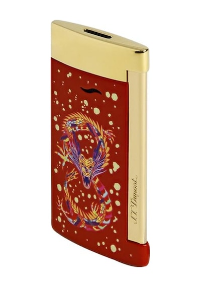 S.t. Dupont Slim 7 Burgundy Dragon Gold Puro Çakmağı 27776