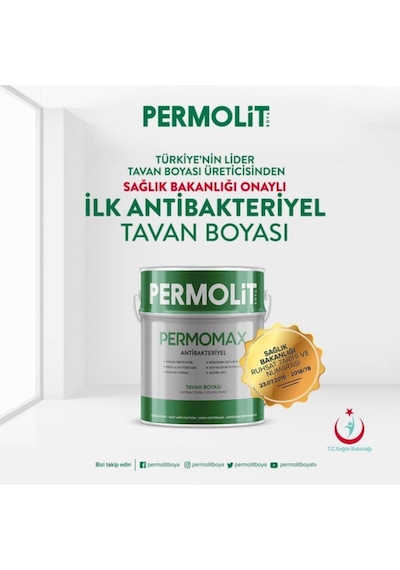 Permomax 20 KG Tavan Boyası Antibakteriyel Permoli