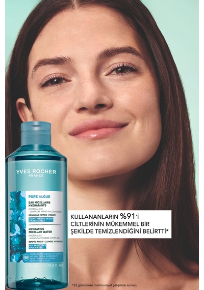 Yves Rocher Makyaj Temizleme Micellar Suyu-normal Ve Kuru Cilt -pure Algue Nemlendirici Botanik Kompleks 400ml