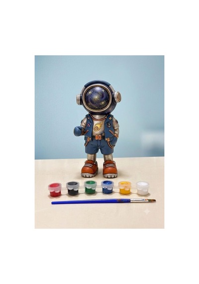 Astronot Taş Boyama Heykel Obje Boyama 19cm - 904800826