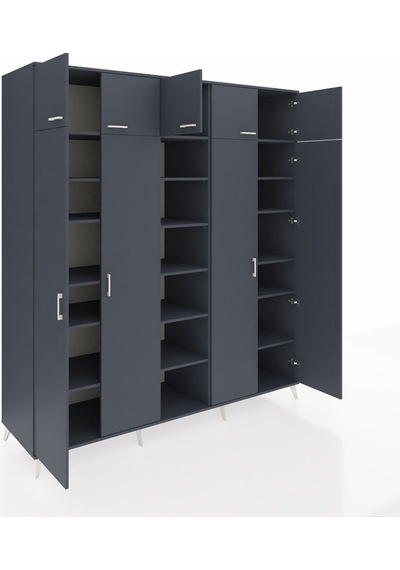 Kronos Dolap 18 Raflı 9 Kapaklı 220x59x243 Antrasit-antrasit/antrasit Antrasıt/antrasıt - Antrasıt Kronos Dolap 18 Raflı 9 Kapaklı 220x59x243 Antrasit-antrasit/antrasit Antrasıt/antrasıt - Antrasıt