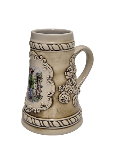 Vintage Tankart Wf Kematen 1993 İbareli Kabartmalı Alman Seramik Bira Bardağı 16,5cm