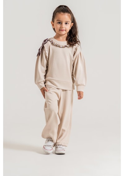 Harby Kids Zincir Fularlı Kız İkili Takım 3-10 Yaş -ba467898522 - Bej