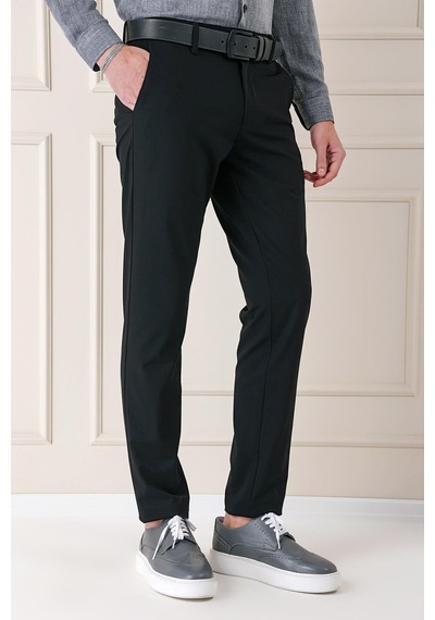 Efor Comfort Fit Yan Cep Pamuk Gabardin Casual Siyah Pantolon P 1146 Siyah