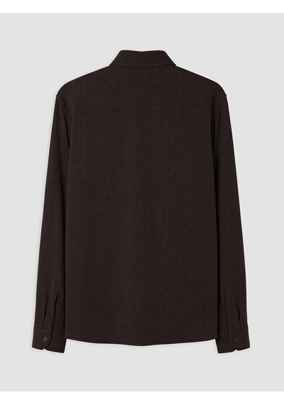 Lcw Vision Kahverengi Slim Fit Waffle Erkek Dokulu Gömlek