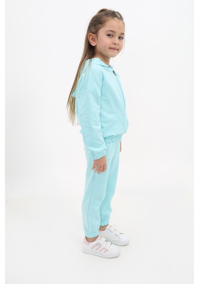 Toontoy Kids Toontoy Kız Çocuk 2'li Takım Kapüşonlu Fermuarlı Sweatshirt & Beli Paçası Lastikli Jogger Eşofman Altı - 2 İplik Su Yeşili Toontoy Kids Toontoy Kız Çocuk 2'li Takım Kapüşonlu Fermuarlı Sweatshirt & Beli Paçası Lastikli Jogger Eşofman Altı - 2 İplik Su Yeşili