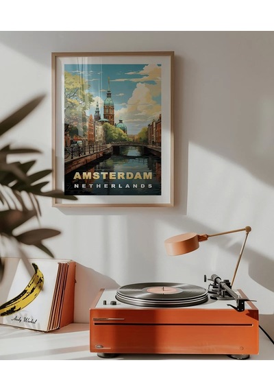 Çerçevesiz Poster Amsterdam In İkonik Kanalları