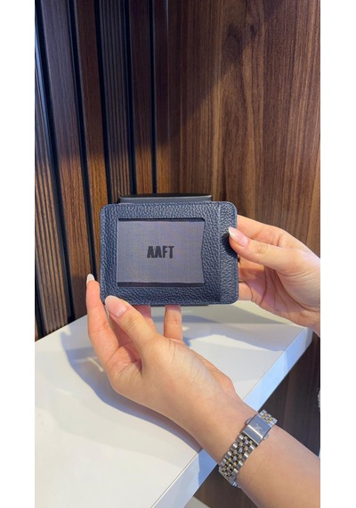 Mft Leather Hakiki Deri Mıknatıslı Kartlık Mona 1103 Lacivert