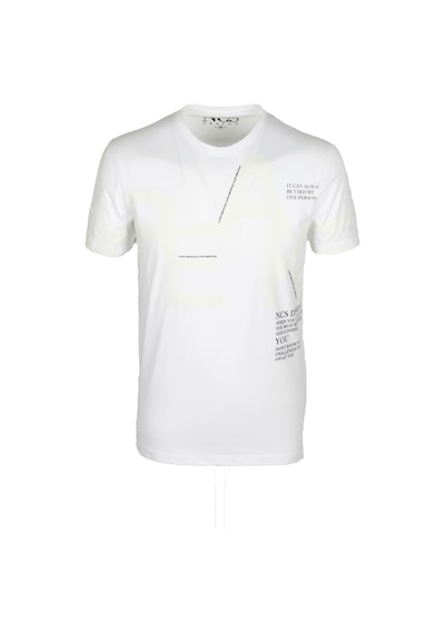 Ncs Beyaz Bisiklet Yaka Baskılı Slim Fit Dar Kesim Tshirt 1227-beyaz Beyaz