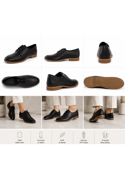 N Napa Shoe Np.7012.siyah Deri Ayakkabı