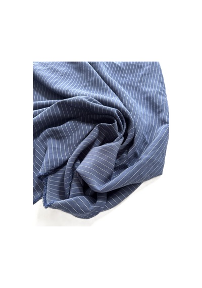 Çizgili Modal Kumaş En 140cm Yumuşak Dökümlü Yazlık Elbiselik 8000 -5 İndigo