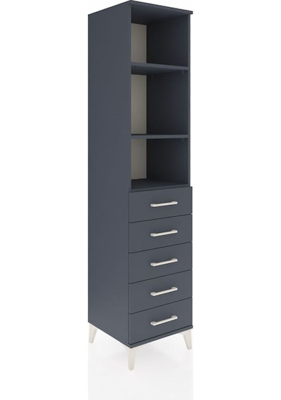 Hyperion Dolap 3 Raflı 5 Çekmeceli 44x44x195 Antrasit-antrasit Antrasit
