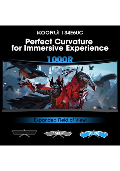 Kooruı Monitör 34e6uc 34 İnç, 165hz/, Uwqhd, 3440 1440, 1ms, Adaptive Sync, Monitörler, Gamin