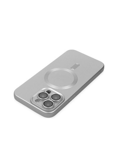 Newface Apple iPhone Uyumlu 13 Pro Kılıf Moshi Lens Magneticsafe Silikon Glblseme - 76 - Gümüş