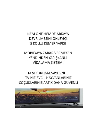 Öne Ve Arkaya Devrilmesini Önleyen Mobilyaya Yapışkanlı Lcd Tv Askısı Kedi Köpek Çoçuk Bebek Deprem Koruma Güvenlik Kemeri Ahtapot Tip