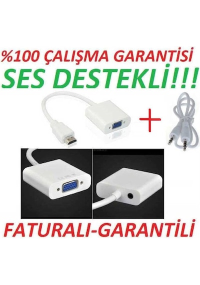 Hdmi To Vga Kablo Çevirici Projeksiyon Uyumlu Kaliteli
