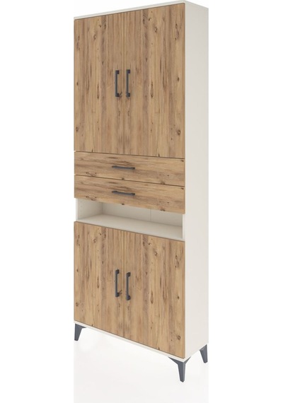 Arges Dolap 5 Raflı 2 Çekmeceli 4 Kapaklı 88x30x221 Aytaşı-çam Aytaşı
