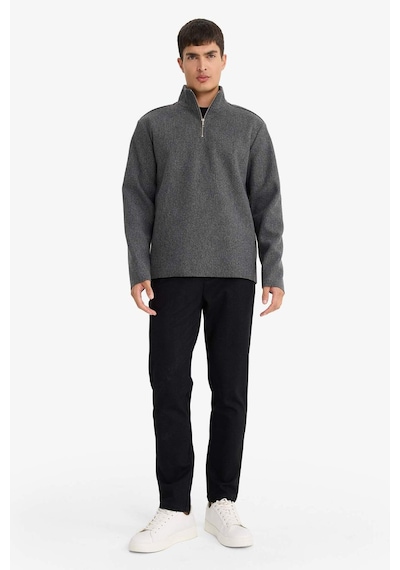Defacto Regular Fit Yarım Fermuarlı Sweatshirt E9626ax25auar163 Antrasit-ar163