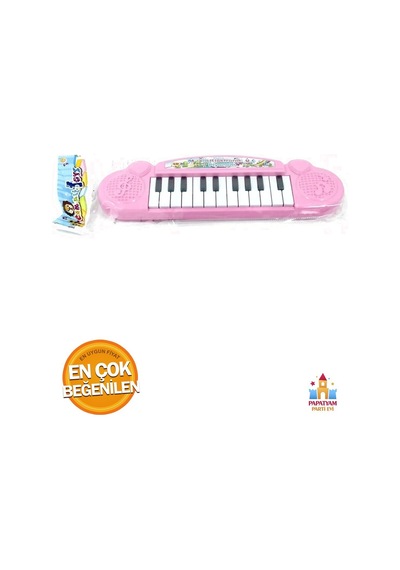 Pilli Türkçe Sesli Müzikli Eğitici Çocuk Oyuncak Piyano Müzikler Notalar İle Müzik Dersi Pembe Renk