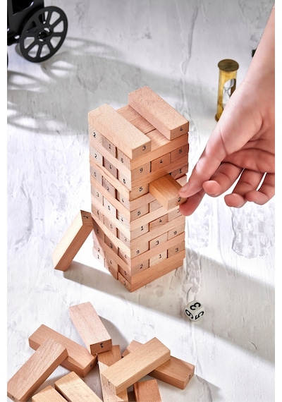 Totteriq Sayılı Jenga Numaralı Denge Oyunu