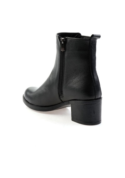 Siyah Hakiki Deri Kadın Bot & Bootie K02286001103 Siyah