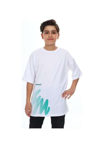 Toontoy Kids Toontoy Erkek Çocuk Boya Baskılı Tişört Yeşil