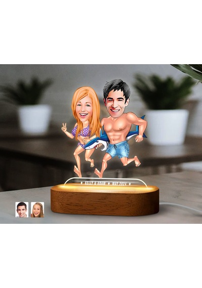 Bk Gift Kişiye Özel Sevgili Karikatürlü Dekoratif 3d Biblo Led Işıklı Gece Lambası-8, Düğün Hediyesi, Yıl Dönümü Hediyesi Kobitmeyen138283 Bk Gift