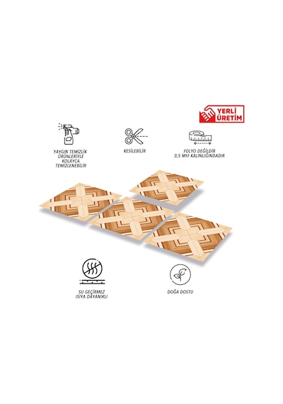 Tink Kendinden Yapışkanlı Ahşap 012 Desenli Pvc Karo 30x30 Cm