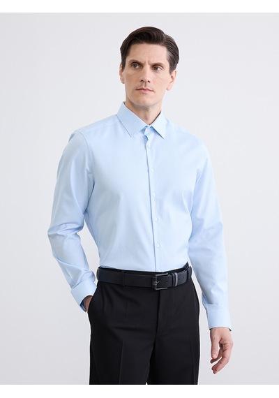 Lcw Busıness Mavi Slim Fit Armürlü Erkek Gömlek