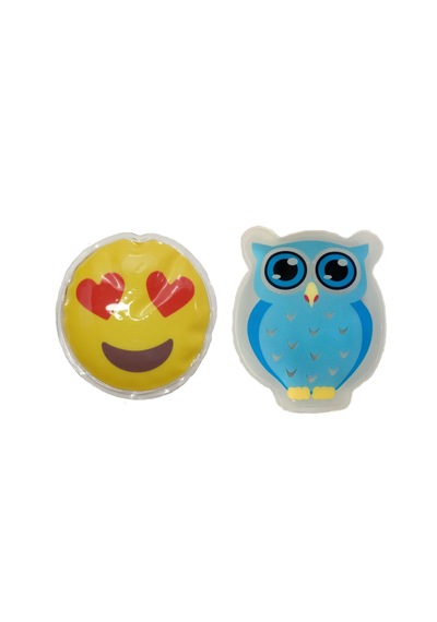 Emoji Mavi Baykuş Cep Sobası,el Isıtıcı,2 Adet Sıcak Su Torbası P