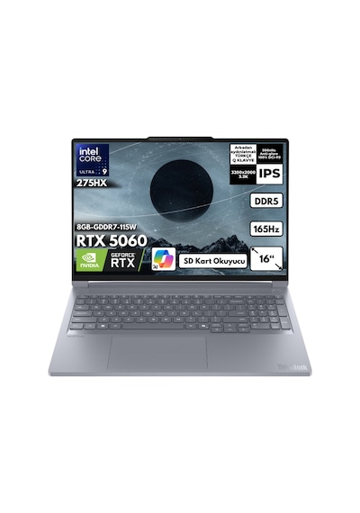 Lenovo ThinkBook 16P G6 IAX 21R0001JTXHMF6 Ultra 9-275HX 64 GB 2 TB SSD RTX5060 16" Free Dos Dizüstü Bilgisayar