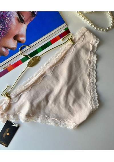 Arlet Kadın Pamuklu Rahat Günlük Kullanım Dantelli Slip/külot Li Krem