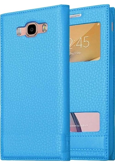 Samsung Galaxy J7 2016 J710 Uyumlu Pencereli Kapaklı Magnum Kılıf